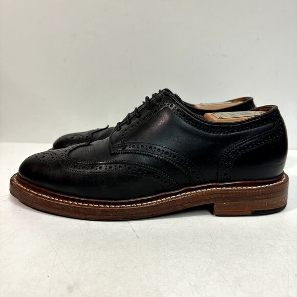 EXCELLENT Oak Street Bootmakers Wingtip Brogue Blucher Black Chromexcel 7.5 - Picture 3 of 11
